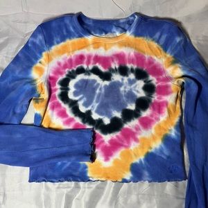 Ivory Ella Tie Dye Heart Crop Long Sleeve